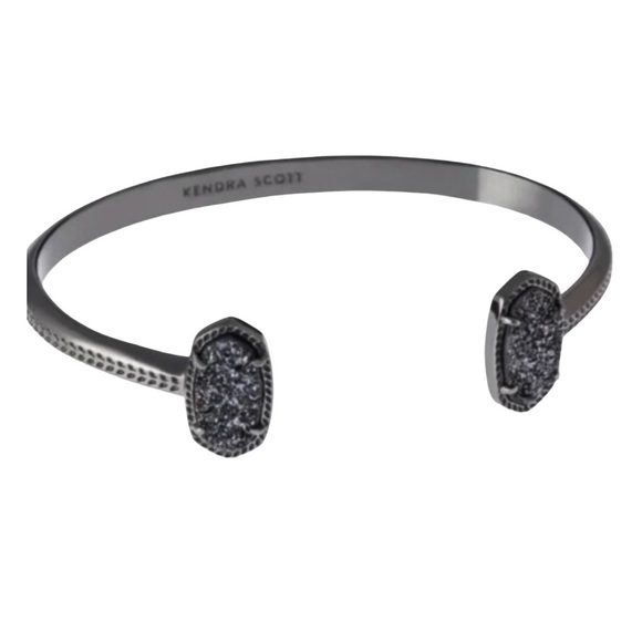 Kendra Scott • Elton Cuff Bracelet • Gunmetal Drusy Stone - Picture 1 of 2